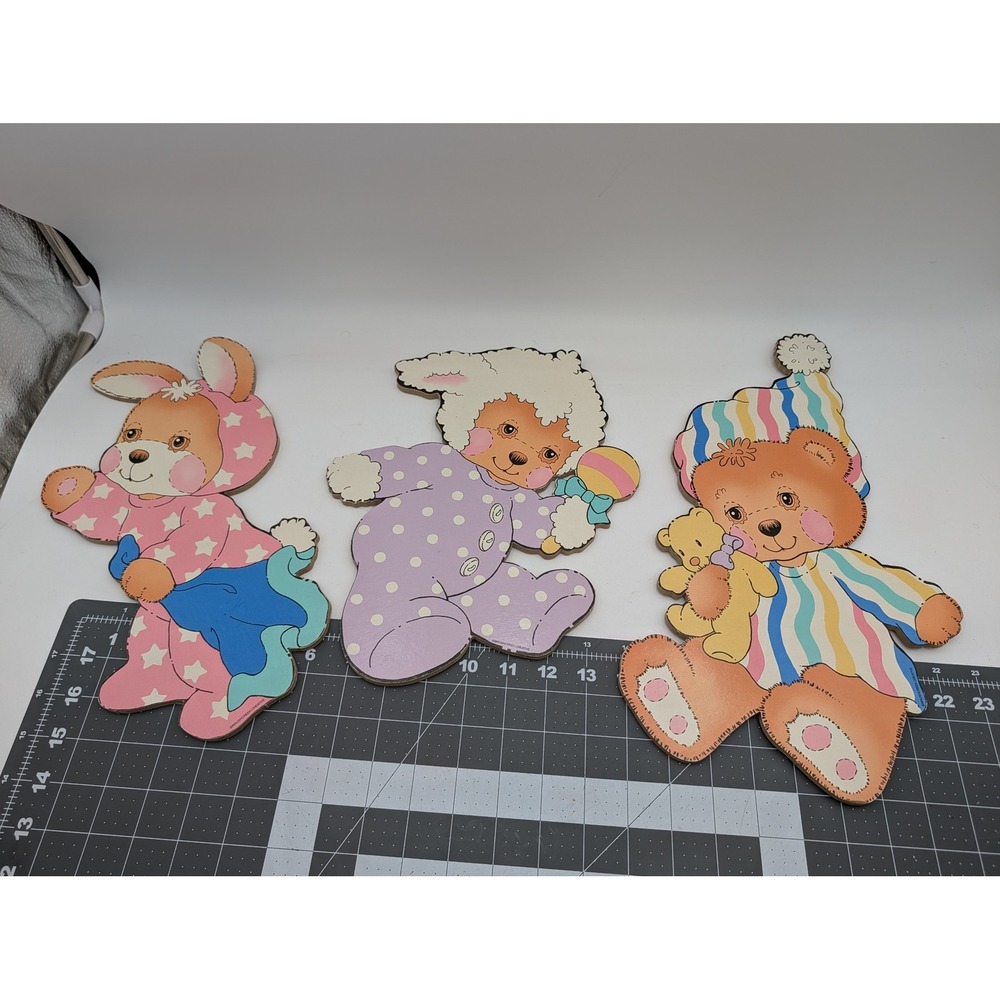 Teddy Beddy Bear Wall Decor Nursery Animals Lot of 3 Brushcreek Creative
